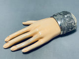 Extraordinary Signed Native American Navajo Sterling Silver Storyteller Huge Bracelet-Nativo Arts