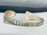 Billy J Wilson Vintage Native American Navajo Hand Tooled Sterling Silver Bracelet-Nativo Arts