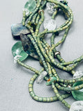 One Of The Most Unique Ever Vintage Navajo Green Turquoise Heishi Necklace-Nativo Arts