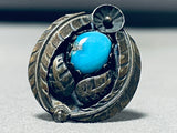 Wonderful Vintage Native American Navajo Bisbee Turquoise Sterling Silver Ring-Nativo Arts