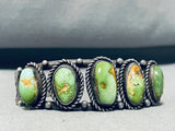 Impressive Vintage Native American Navajo 5 Damale Turquoise Sterling Silver Bracelet-Nativo Arts