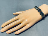 Early Vintage Navajo Cerrillos Turquoise Sterling Silver Bracelet Old-Nativo Arts