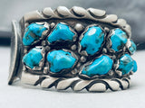 Astounding Vintage Native American Zuni Usa Silver Dollar & Turquoise Sterling Silver Bracelet-Nativo Arts