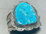 Chei Elmo Roadrunner!! Vintage Native American Navajo Turquoise Sterling Silver Bracelet-Nativo Arts
