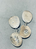 Exquisite Vintage Native American Navajo 4 Morenci Turquoise Sterling Silver Earrings-Nativo Arts