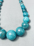 Balls Of Turquoise Vintage Native American Navajo Turquoise Sterling Silver Necklace-Nativo Arts
