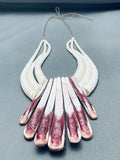 Huge Fabulous Vintage Santo Domingo Spiderweb Turquoise Inlay Shell Necklace-Nativo Arts