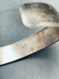 Important Andrew Dewa Vintage Native American Zuni 6 Inch Wrist Sterling Silver Bracelet-Nativo Arts