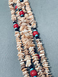Quality Vintage Native American Navajo Sand Shell Sterling Silver Necklace
