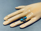 Pretty Vintage Native American Navajo Sleeping Beauty Turquoise Sterling Silver Ring-Nativo Arts