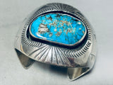 Carl Begay Vintage Native American Navajo Turquoise Sterling Silver Bracelet Cuff-Nativo Arts