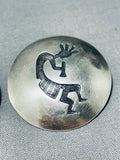 Beautiful Vintage Navajo Or Native American Hopi Sterling Silver Kokplelli Earrings-Nativo Arts