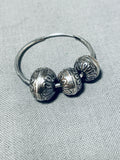 Marvelous Vintage Native American Navajo Sterling Silver Hoop Earrings-Nativo Arts