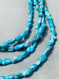 One Of The Best Vintage Native American Navajo Morenci Turquoise Sterling Silver Necklace-Nativo Arts
