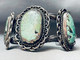 Museum Quality Vintage Native American Navajo Green Turquoise Sterling Silver Bracelet-Nativo Arts