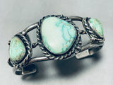 Important Vintage Native American Navajo Carico Lake Turquoise Sterling Silver Bracelet-Nativo Arts