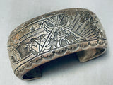 Teepee Love Vintage Native American Navajo Intricate Sterling Silver Bracelet