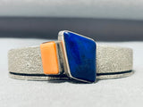 Larry Begay Vintage Native American Navajo Lapis Sterling Silver Bracelet-Nativo Arts