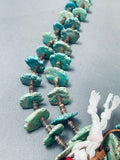 Early Very Rare Vintage Native American Navajo Cerrillos Turquoise Jacla Necklace Old