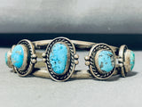 Impressive Vintage Native American Navajo Morenci Royston Turquoise Sterling Silver Bracelet-Nativo Arts