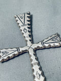 5 Inch Cross Vintage Native American Navajo Sterling Silver Pendant Old-Nativo Arts