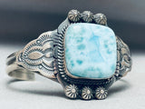 Sky Blue Stone Vintage Native American Navajo Sterling Silver Bracelet Cuff-Nativo Arts