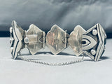 Crazy Silver Work!! Vintage Southwest Sterling Silver Clasp Bracelet-Nativo Arts