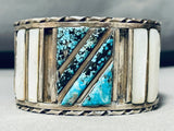 6.5' Wrist Lee Family Vintage Navajo Turquoise Sterling Silver Bracelet-Nativo Arts