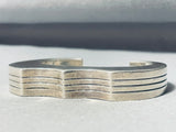 Important 6' Wrist Vintage Native American Navajo Yellowhorse Sterling Silver Bracelet-Nativo Arts