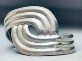 Swirling Wide Vintage Sterling Silver Southwest Bracelet-Nativo Arts
