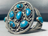 Very Important Vintage Native American Navajo Fred Thompson Turquoise Sterling Silver Bracelet-Nativo Arts