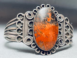 One Of The Best Vintage Native American Navajo Petrified Wood Sterling Silver Bracelet-Nativo Arts