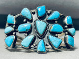 Highly Collectible Native American Navajo Blue Diamond Turquoise Sterling Silver Bracelet-Nativo Arts