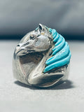 The Best Turquoise Horse Vintage Native American Navajo Sterling Silver Ring-Nativo Arts