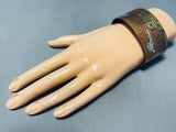 Awesome Vintage Native American Navajo Storyteller Sterling Silver Copper Bracelet-Nativo Arts