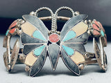 Anselm Wallace Vintage Native American Zuni Turquois Einlay Sterling Silver Bracelet-Nativo Arts