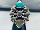 Native American Nothern Star Navajo Green Turquoise Sterling Silver Ring-Nativo Arts