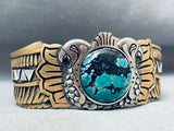 One Of Most Unique Vintage Native American Navajo Spiderweb Turquoise Sterling Silver Bracelet-Nativo Arts