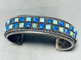 Native American Very Unique Vintage Navajo Royston Turquoise Lapis Sterling Silver Bracelet-Nativo Arts