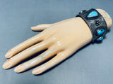 One Of The Most Unique Vintage Native American Navajo Petroglyph Sterling Silver Bracelet-Nativo Arts