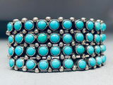 Wayne Etistty Vintage Native American Navajo Turquoise Sterling Silver Bracelet Cuff-Nativo Arts