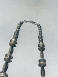 Early Hand Tooled Vintage Native American Navajo Sterling Silver Necklace Old-Nativo Arts