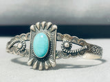 Breathtaking Vintage Native American Zuni Blue Gem Turquoise Sterling Silver Bracelet-Nativo Arts