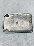 Sturdy 74 G Vintage Native American Navajo Gold Sterling Silver Intricate Buckle-Nativo Arts