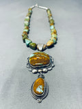 Captivating Native American Navajo Royston Turquoise Sterling Silver Necklace-Nativo Arts
