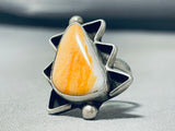 Chimney Butte Native American Navajo Spiny Oyster Sterling Silver Ring-Nativo Arts