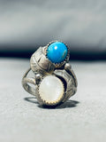 Gorgeous! Vintage Native American Navajo Turquoise Shell Sterling Silver Ring-Nativo Arts