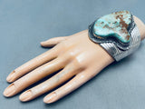 Monumental Vintage Native American Navajo Royston Turquoise Sterling Silver Bracelet-Nativo Arts