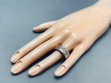 Very Unique Vintage Native American Navajo Zia Symbol Sterling Silver Gold Ring-Nativo Arts