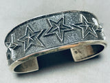 Aaron Andersen Native American Navajo Sterling Silver Star Bracelet-Nativo Arts